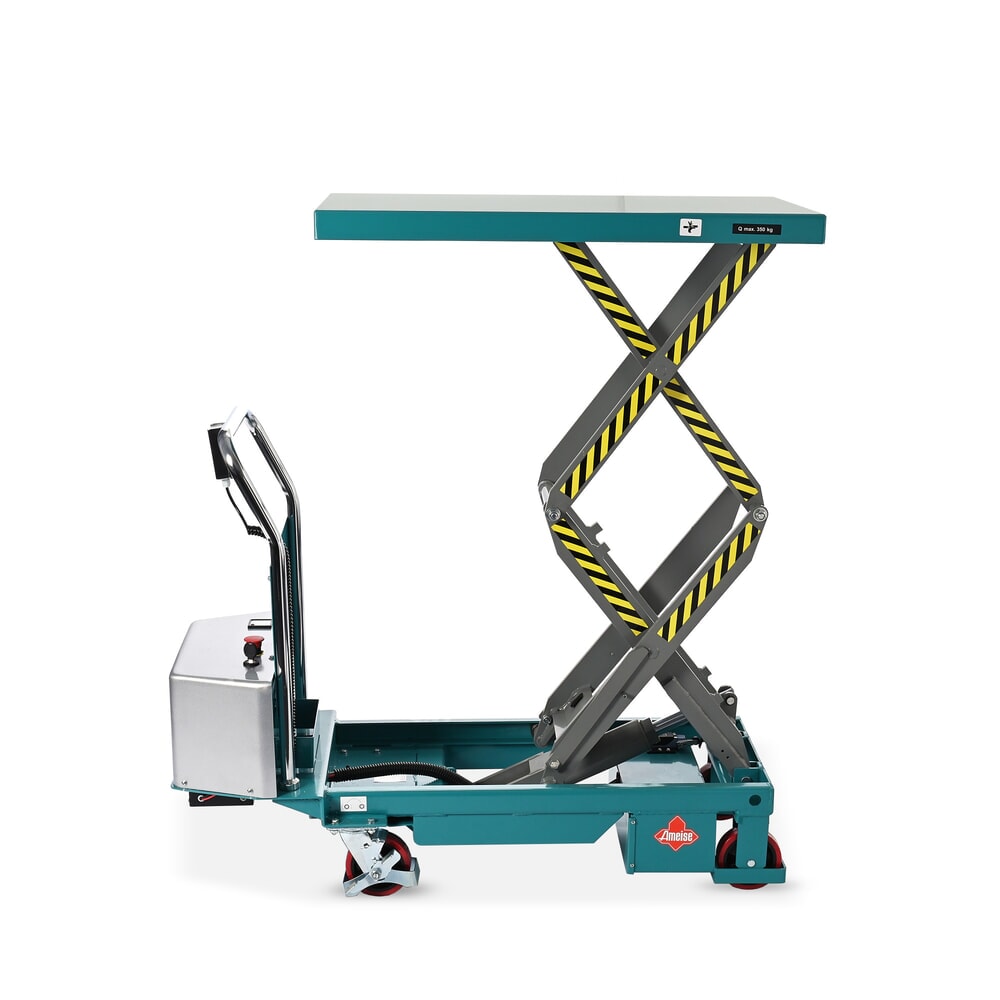 Termékkép száma 6: Ameise® elektromos dupla ollós emelőasztalos kocsi, teherbírás 350 kg, plató méret 910 x 500 mm