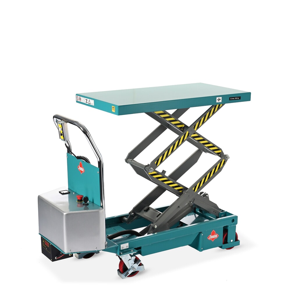 Termékkép száma 11: Ameise® elektromos dupla ollós emelőasztalos kocsi, teherbírás 350 kg, plató méret 910 x 500 mm