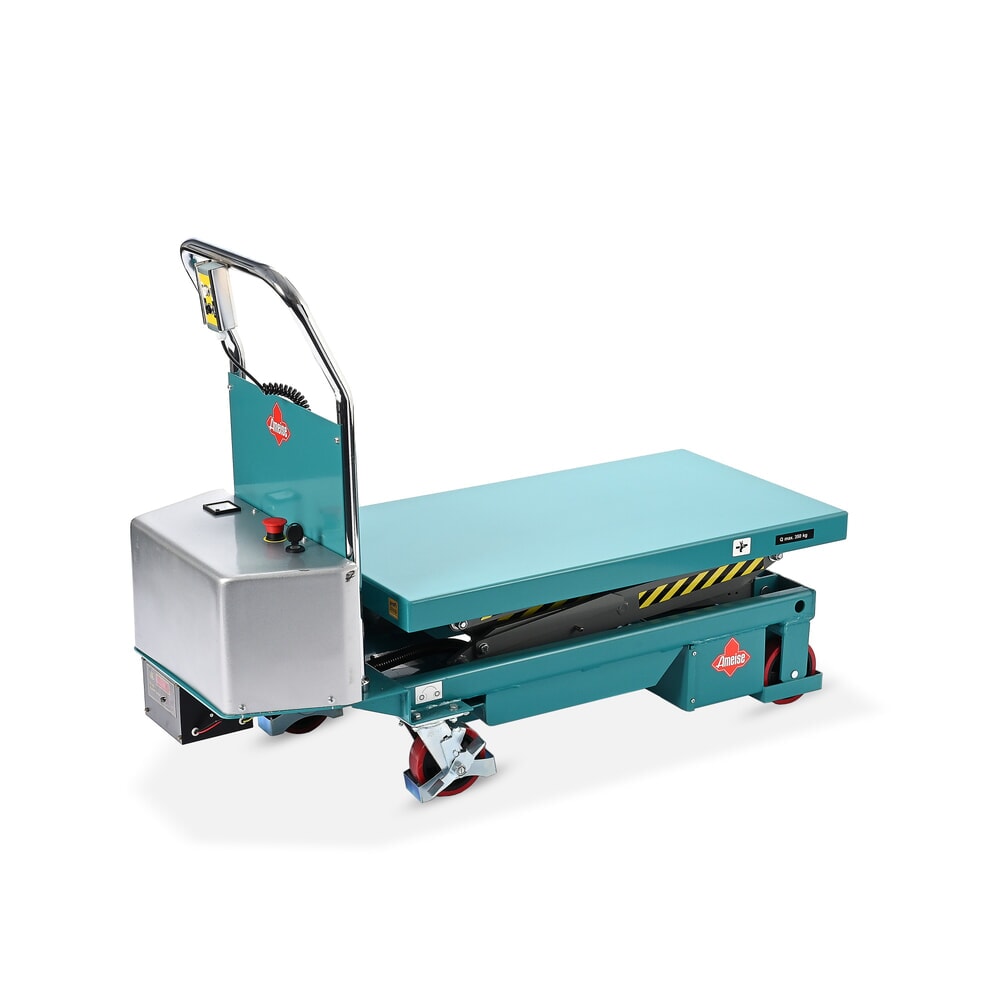 Termékkép száma 13: Ameise® elektromos dupla ollós emelőasztalos kocsi, teherbírás 350 kg, plató méret 910 x 500 mm
