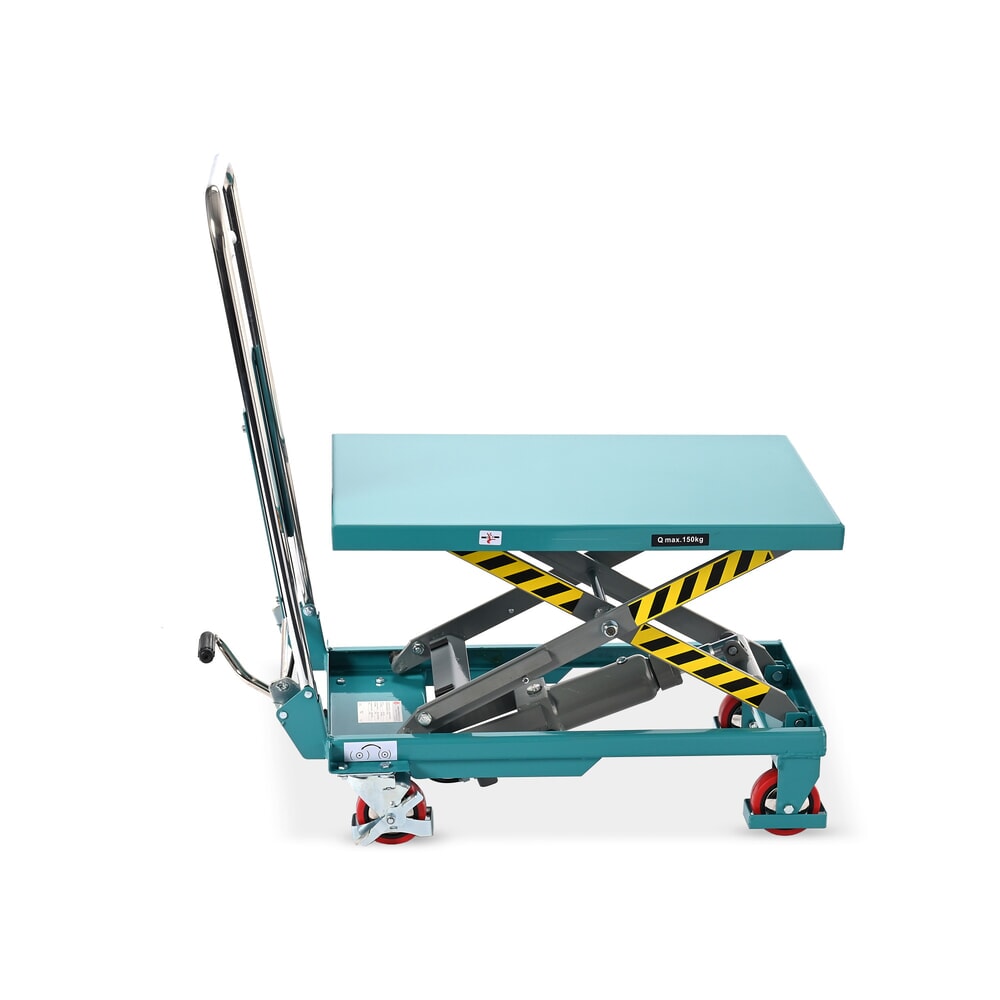 Termékkép száma 3: Ameise® ollós emelőasztalos kocsi, lehajtható akasztókengyel, teherbírás 150 kg, egyenként 700 x 450 mm