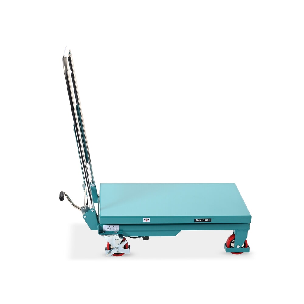 Termékkép száma 6: Ameise® ollós emelőasztalos kocsi, lehajtható akasztókengyel, teherbírás 150 kg, egyenként 700 x 450 mm