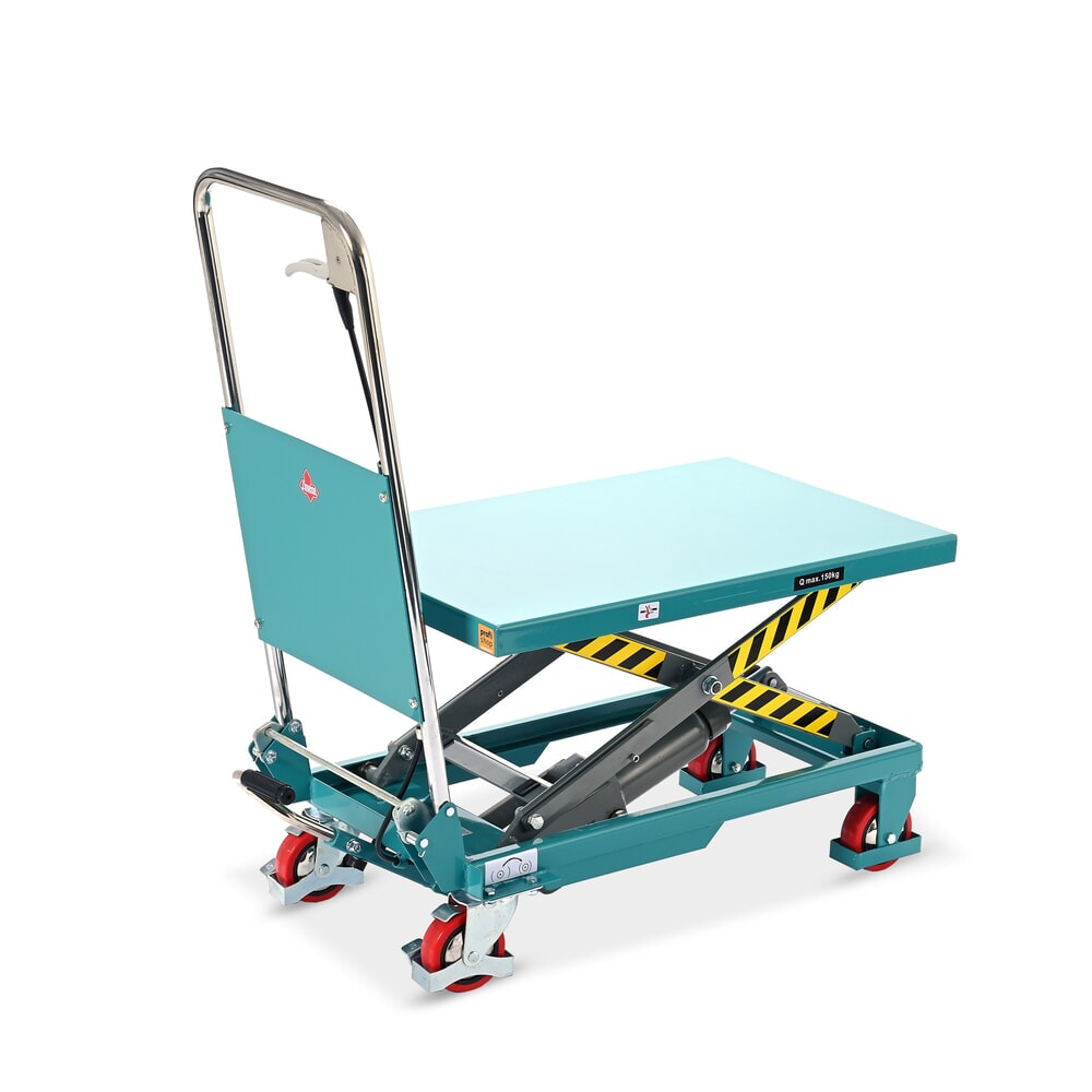 Termékkép száma 14: Ameise® ollós emelőasztalos kocsi, lehajtható akasztókengyel, teherbírás 150 kg, egyenként 700 x 450 mm