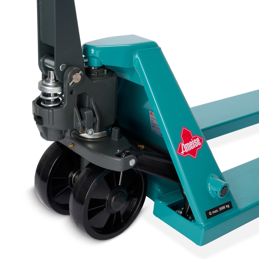 Termékkép száma 13: Ameise® PTM 2.0 kézi emelőkocsi, 2000 kg teherbírás, 2000 mm villahossz, poliuretán kerekek, tandem görgők