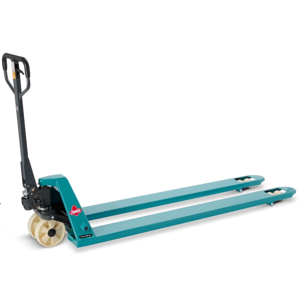 Termékkép száma 1: Ameise® PTM 2.0 kézi emelőkocsi, 2000 kg teherbírás, 1800 mm villahossz, nylon kerekek, tandem görgők