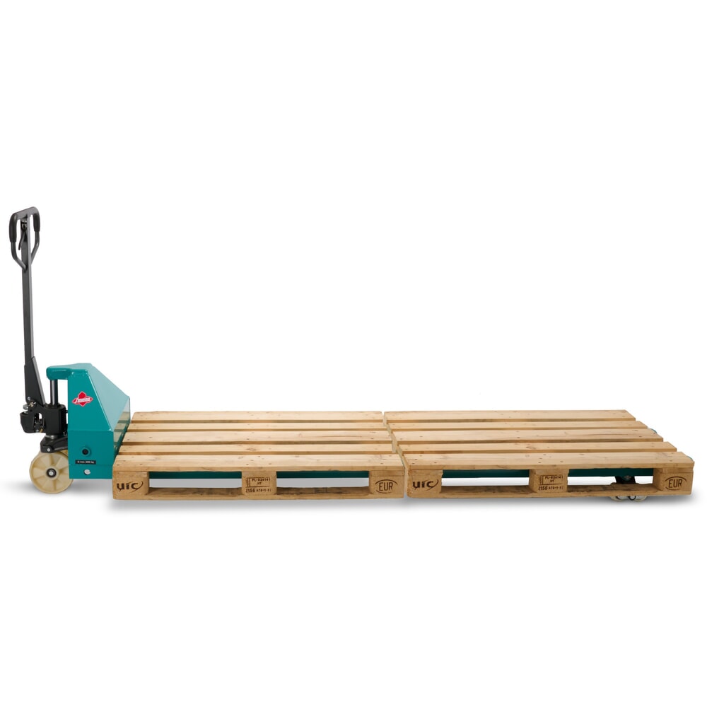 Termékkép száma 4: Ameise® PTM 2.0 kézi emelőkocsi, 2000 kg teherbírás, 2500 mm villahossz, nylon kerekek, tandem görgők