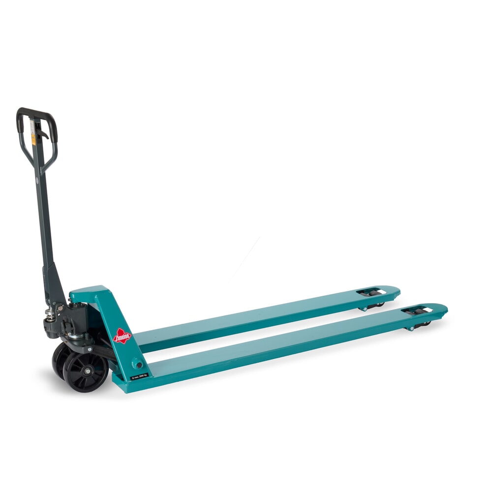 Termékkép: Ameise® PTM 2.0 kézi emelőkocsi, 2000 kg teherbírás, 1500 mm villahossz, tandem görgők, nylon