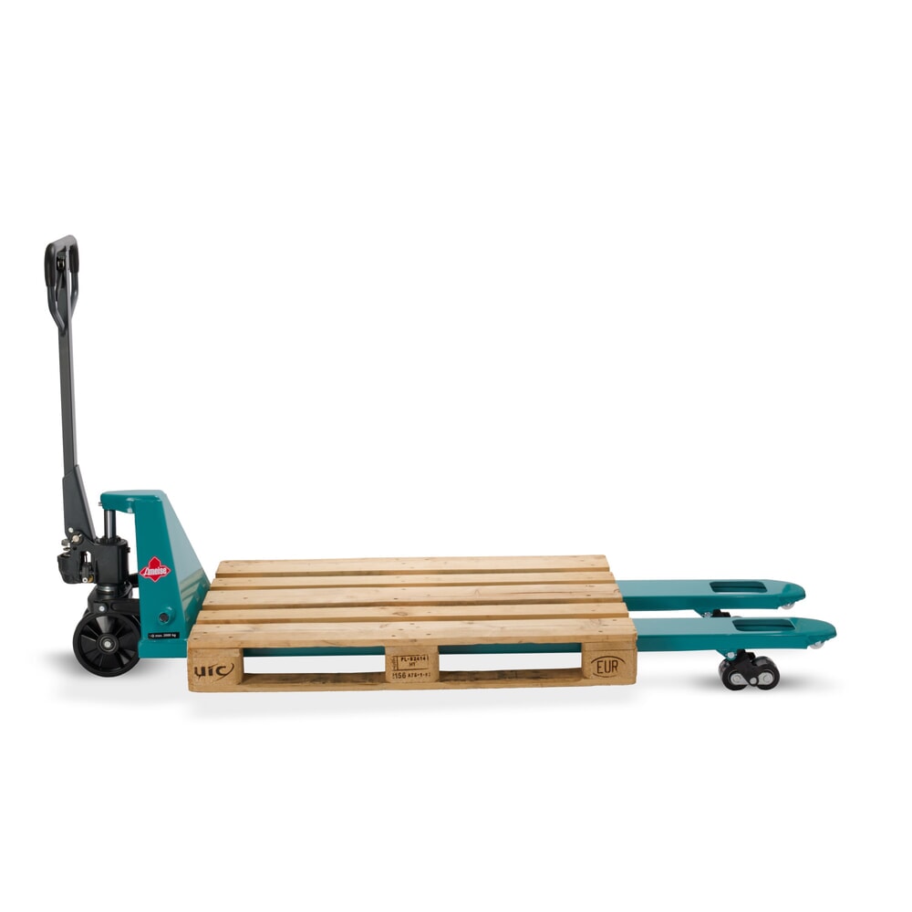 Termékkép száma 8: Ameise® PTM 2.0 kézi emelőkocsi, 2000 kg teherbírás, 1800 mm villahossz, poliuretán kerekek, tandem görgők