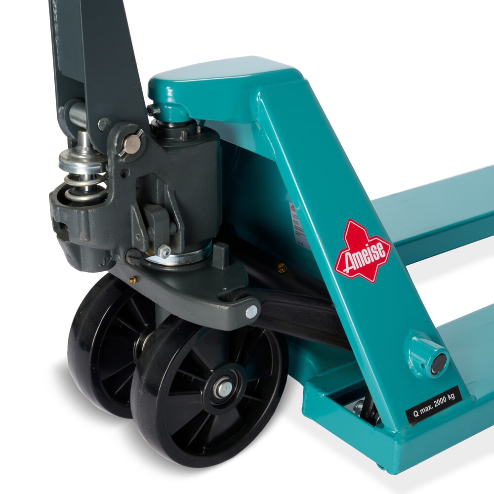 Termékkép száma 11: Ameise® PTM 2.0 kézi emelőkocsi, 2000 kg teherbírás, 1800 mm villahossz, poliuretán kerekek, tandem görgők