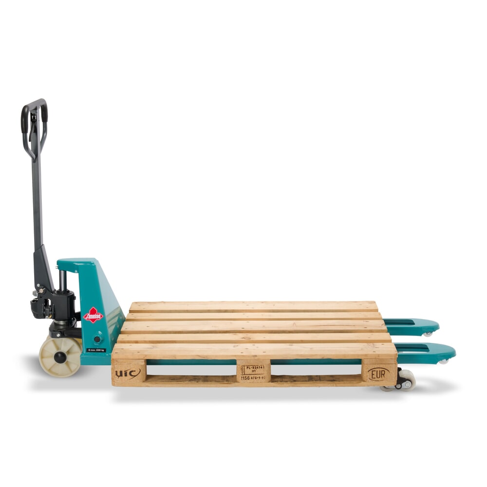 Termékkép száma 9: Ameise® PTM 2.0 kézi emelőkocsi, 2000 kg teherbírás, 1500 mm villahossz, tandem görgők, nylon