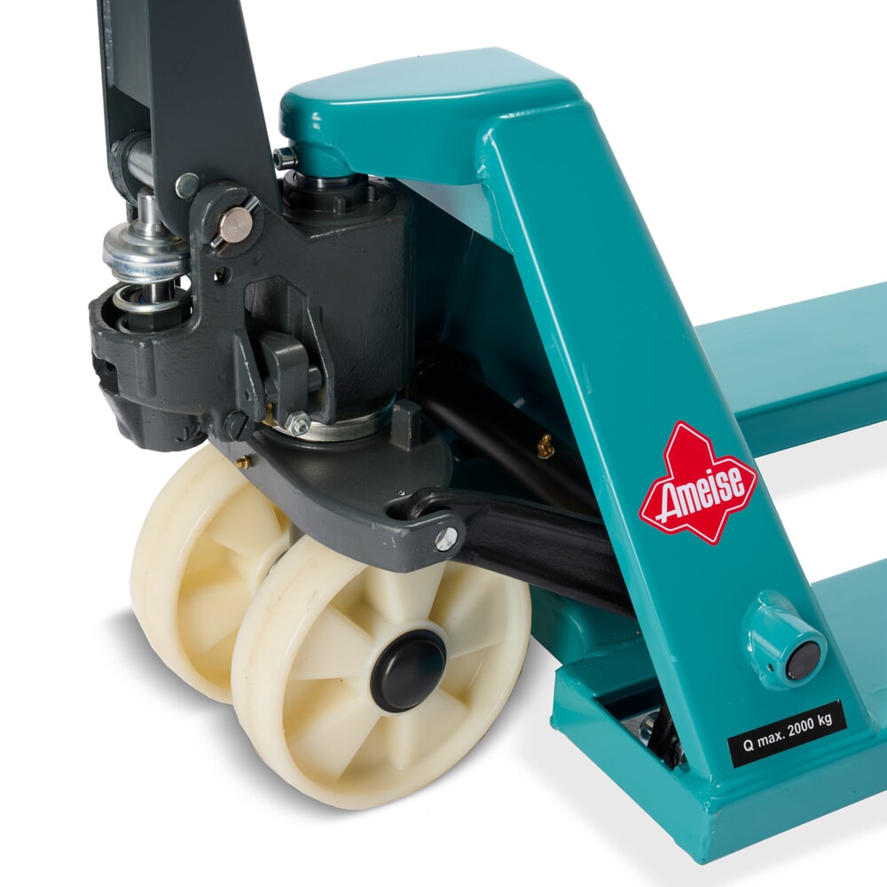 Termékkép száma 13: Ameise® PTM 2.0 kézi emelőkocsi, 2000 kg teherbírás, 1500 mm villahossz, tandem görgők, nylon