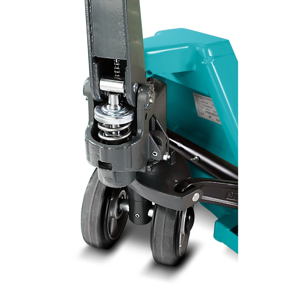 Ameise® PTM 2.0 kézi emelőkocsi, 2000 kg teherbírás, 1150 mm villahossz, poliuretán kerekek, tandem görgők Termékkép száma 6: Ameise® PTM 2.0 kézi emelőkocsi, 2000 kg teherbírás, 1150 mm villahossz, poliuretán kerekek, tandem görgők
