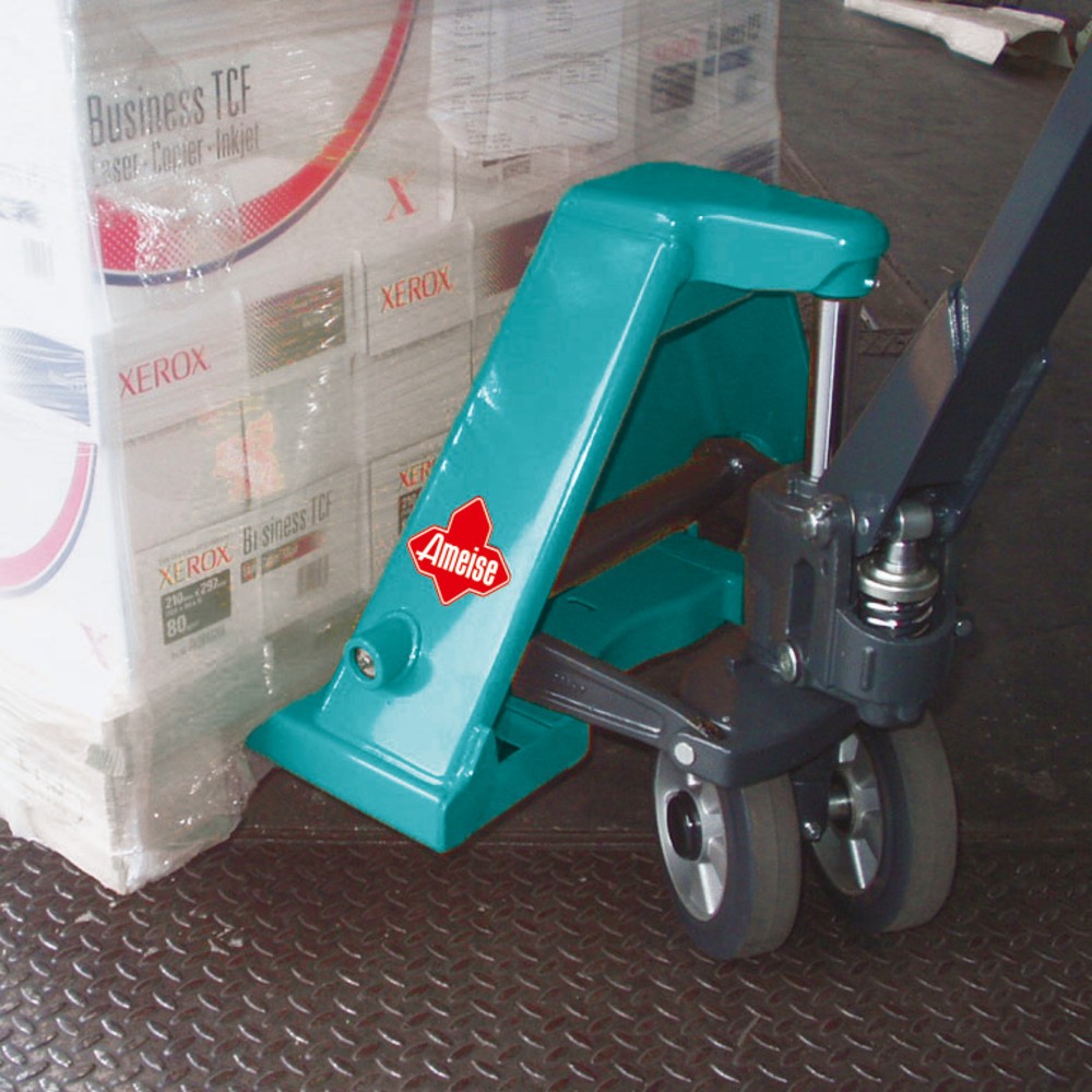 Termékkép száma 9: Ameise® PTM 2.0 kézi emelőkocsi, 2000 kg teherbírás, 800 mm villahossz, tömörgumi/poliuretán kerekek, tandem görgők