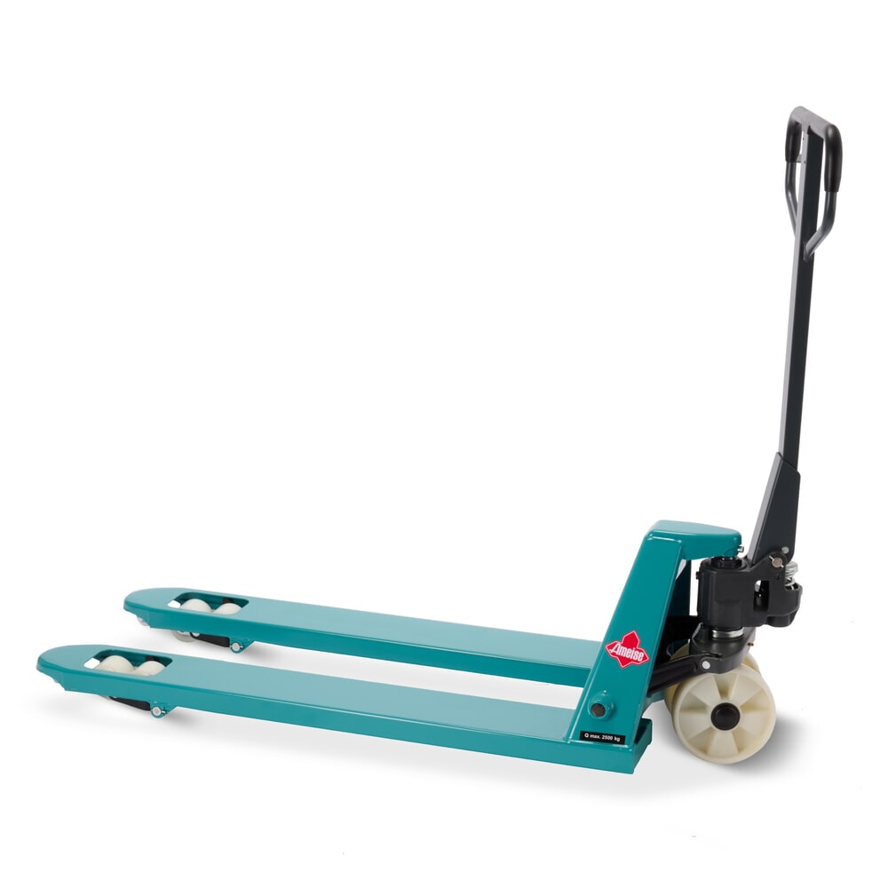 Termékkép száma 6: Ameise® PTM 2.5 kézi emelőkocsi, 2500 kg teherbírás, 1150 mm villahossz, nylon kerekek, tandem görgők