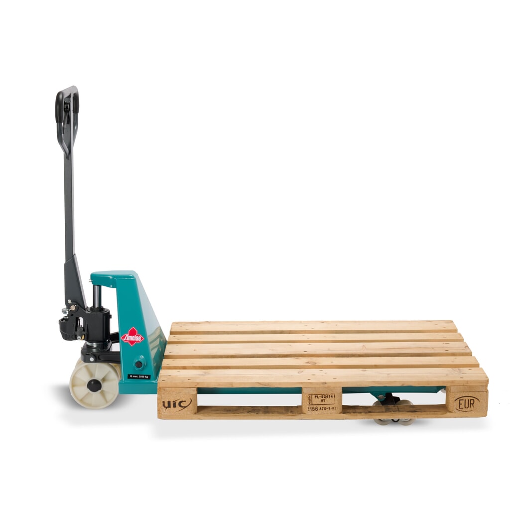 Ameise® PTM 2.5 kézi emelőkocsi, 2500 kg teherbírás, 1150 mm villahossz, nylon kerekek, tandem görgők Termékkép száma 9: Ameise® PTM 2.5 kézi emelőkocsi, 2500 kg teherbírás, 1150 mm villahossz, nylon kerekek, tandem görgők