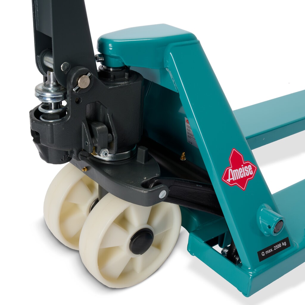 Ameise® PTM 2.5 kézi emelőkocsi, 2500 kg teherbírás, 1150 mm villahossz, nylon kerekek, tandem görgők Termékkép száma 13: Ameise® PTM 2.5 kézi emelőkocsi, 2500 kg teherbírás, 1150 mm villahossz, nylon kerekek, tandem görgők