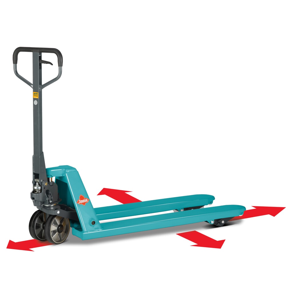 Termékkép száma 1: Ameise® PTM 2.5 Cross 4-utas kézi emelőkocsi, teherbírás 2500 kg/1500 kg, villahossz 1150 mm, poliuretán kerekek