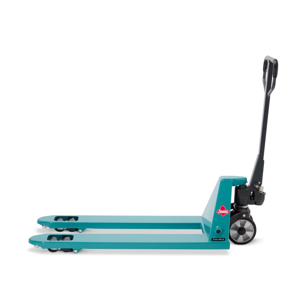 Termékkép száma 8: Ameise® PTM 2.5 kézi emelőkocsi gyorsemeléssel, 2500 kg teherbírás, 1150 mm villahossz, tömörgumi/poliuretán kerekek, tandem görgők