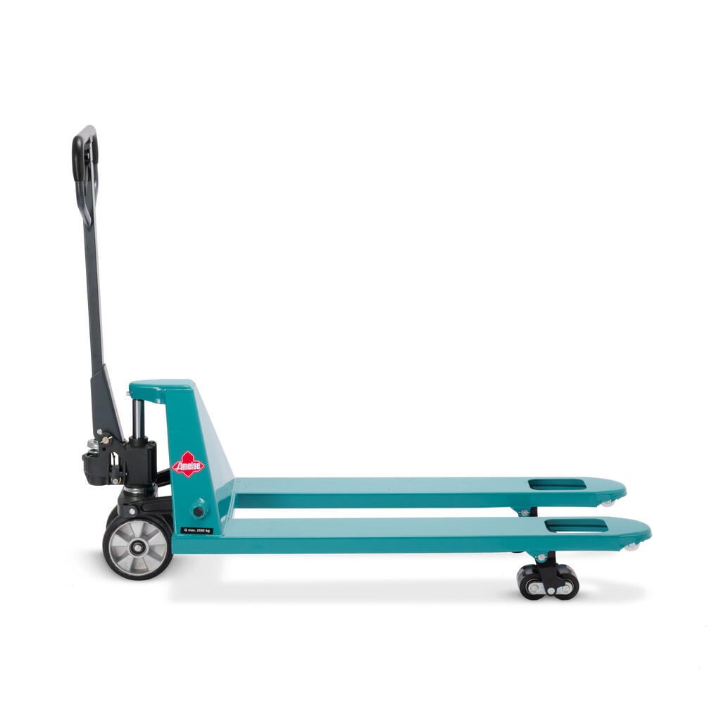 Termékkép száma 10: Ameise® PTM 2.5 kézi emelőkocsi gyorsemeléssel, 2500 kg teherbírás, 1150 mm villahossz, tömörgumi/poliuretán kerekek, tandem görgők