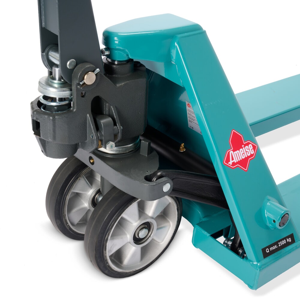 Termékkép száma 13: Ameise® PTM 2.5 kézi emelőkocsi gyorsemeléssel, 2500 kg teherbírás, 1150 mm villahossz, tömörgumi/poliuretán kerekek, tandem görgők
