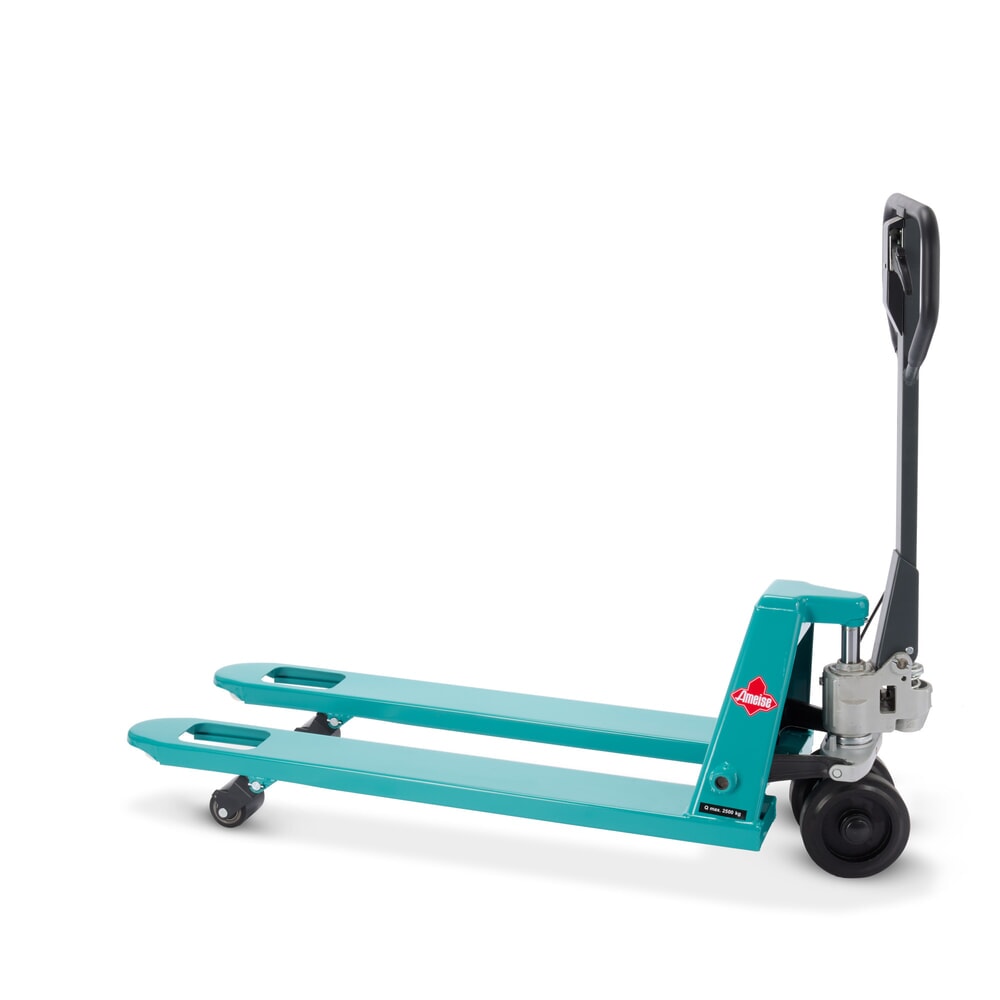 Termékkép száma 6: Ameise® PTM 2.5 kézi emelőkocsi kézifékkel, teherbírás 2500 kg, villahossz 1150 mm, tömörgumi/poliuretán kerekek