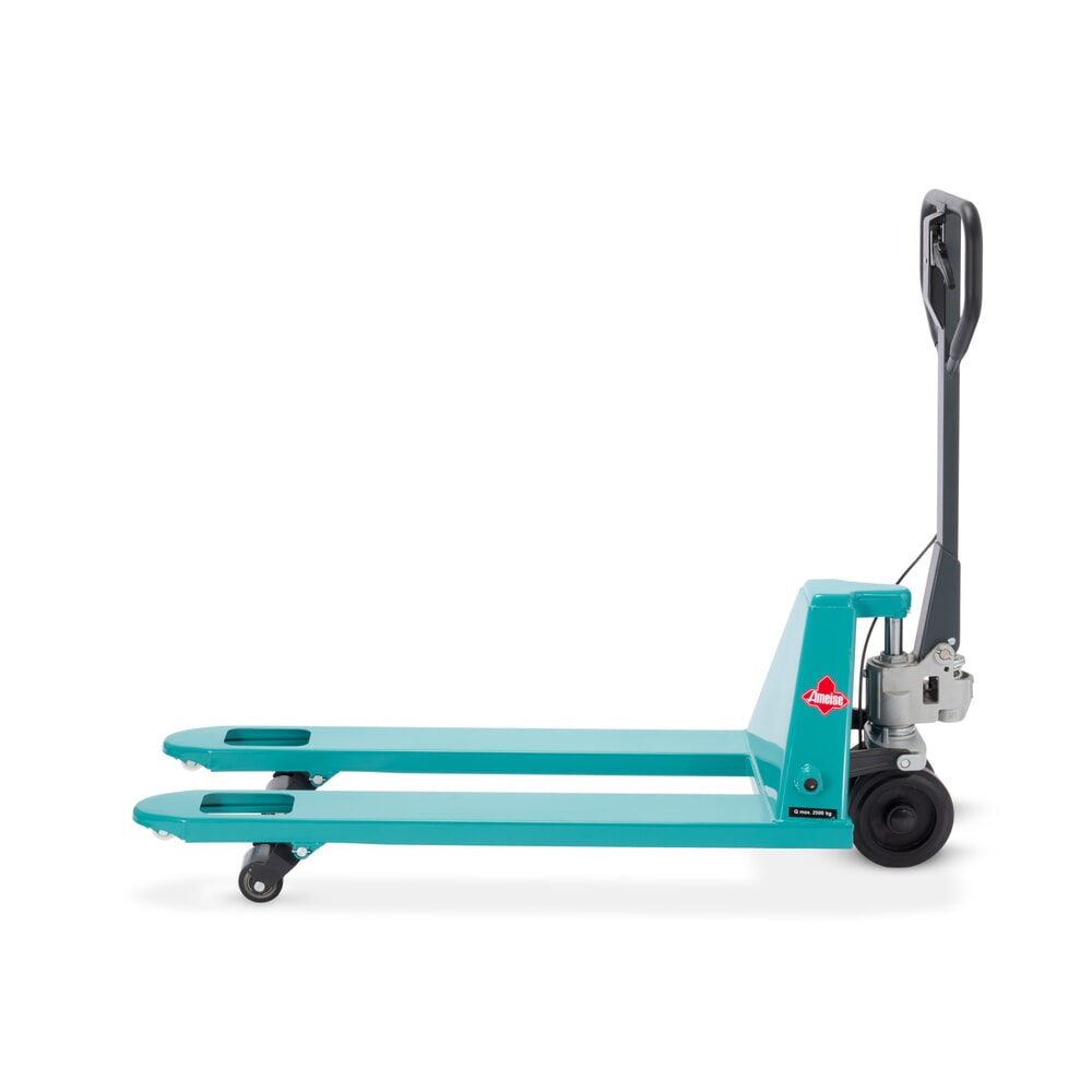 Termékkép száma 7: Ameise® PTM 2.5 kézi emelőkocsi kézifékkel, teherbírás 2500 kg, villahossz 1150 mm, tömörgumi/poliuretán kerekek