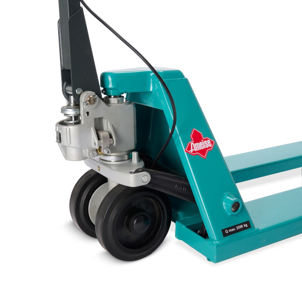 Termékkép száma 12: Ameise® PTM 2.5 kézi emelőkocsi kézifékkel, teherbírás 2500 kg, villahossz 1150 mm, tömörgumi/poliuretán kerekek