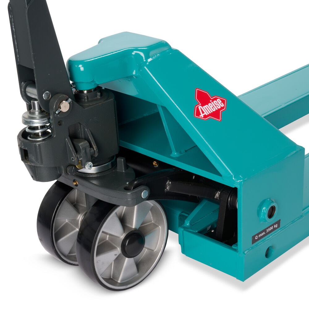 Termékkép száma 13: Ameise® PTM 3.5 kézi emelőkocsi, 3500 kg teherbírás, 2000 mm villahossz, poliuretán kerekek, tandem görgők