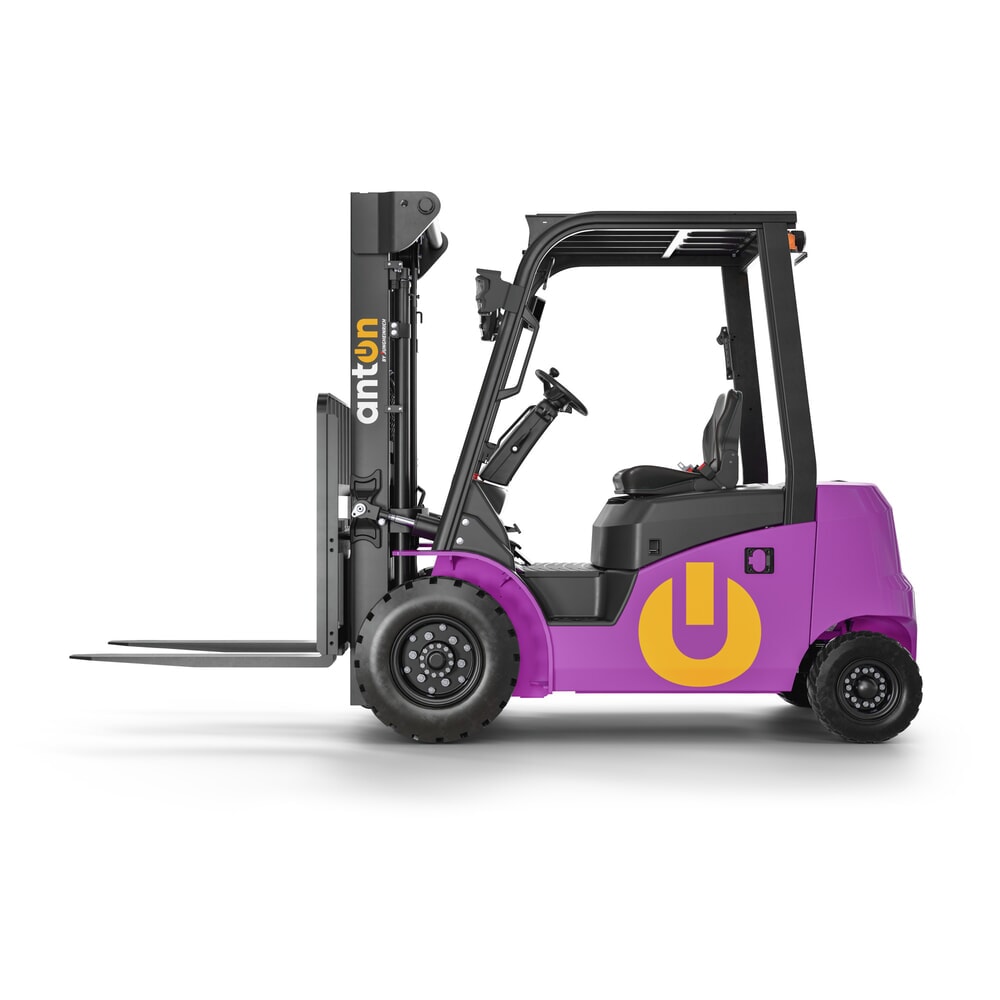Termékkép száma 2: AntOn by Jungheinrich elektromos targonca CBH 2.5 kéttagú teleszkópos emelőoszloppal, emelési magasság 3300 mm, teherbírás 2.500 kg, külső töltővel, 80 V, 60 A, CEE, 4-pólusú