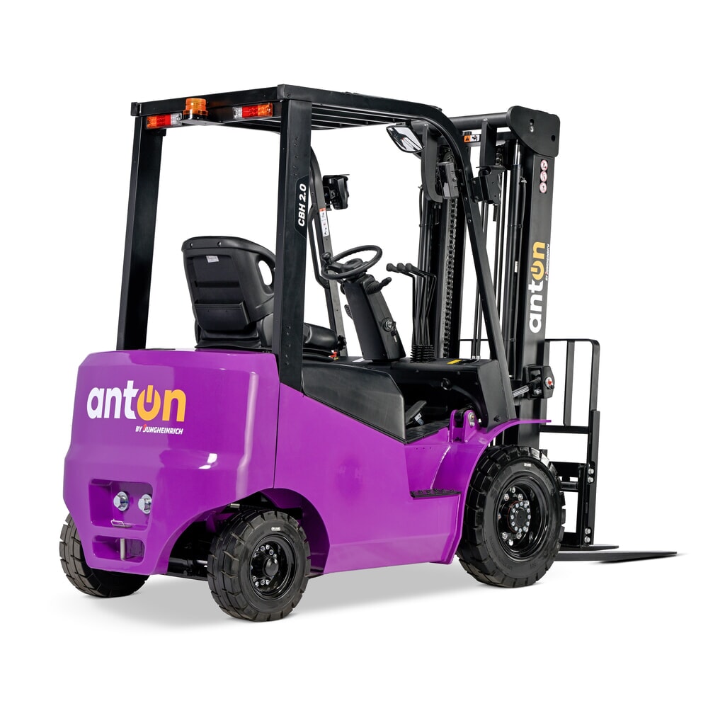 Termékkép száma 3: AntOn by Jungheinrich CBH 2.0 elektromos targonca, kéttagú teleszkópos emelőoszloppal, 3300 mm emelési magassággal, 2000 kg teherbírással, beépített töltőkészülékkel