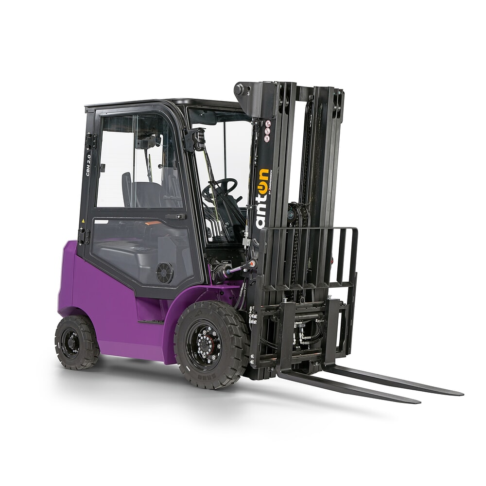 Termékkép száma 8: AntOn by Jungheinrich elektromos targonca CBH 2.0 háromtagú teleszkópos emelőoszlop, 4800 mm emelési magasság, 2000 kg teherbírás, időjárásvédő fülke Comfort, beépített töltőkészülék