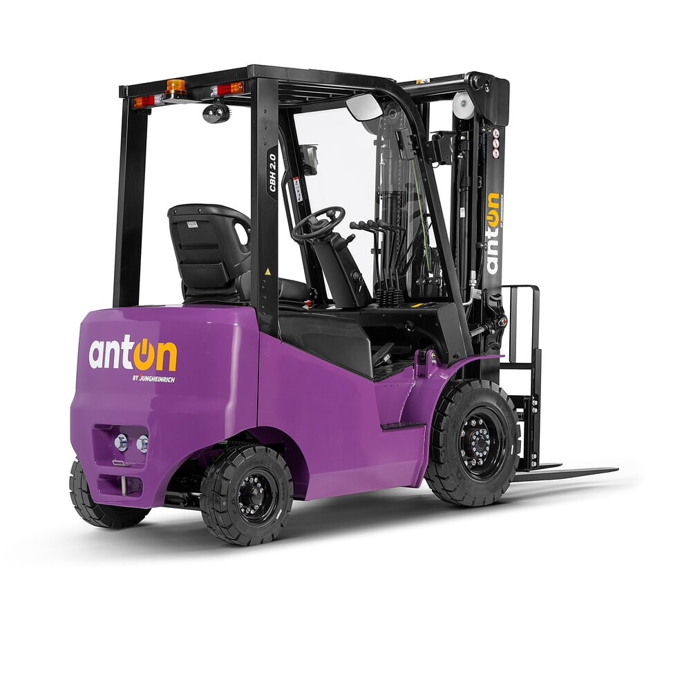 Termékkép száma 10: AntOn by Jungheinrich elektromos targonca CBH 2.0 háromtagú teleszkópos emelőoszlop, 4800 mm emelési magasság, 2000 kg teherbírás, Eco időjárásvédő fülke, beépített töltőkészülék