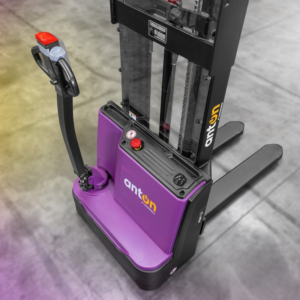 Termékkép száma 2: AntOn by Jungheinrich elektromos gyalogkíséretű targonca PSM 1.2, kéttagú teleszkópos emelőoszloppal, teherbírás 1 200 kg, emelési magasság 2 522 mm