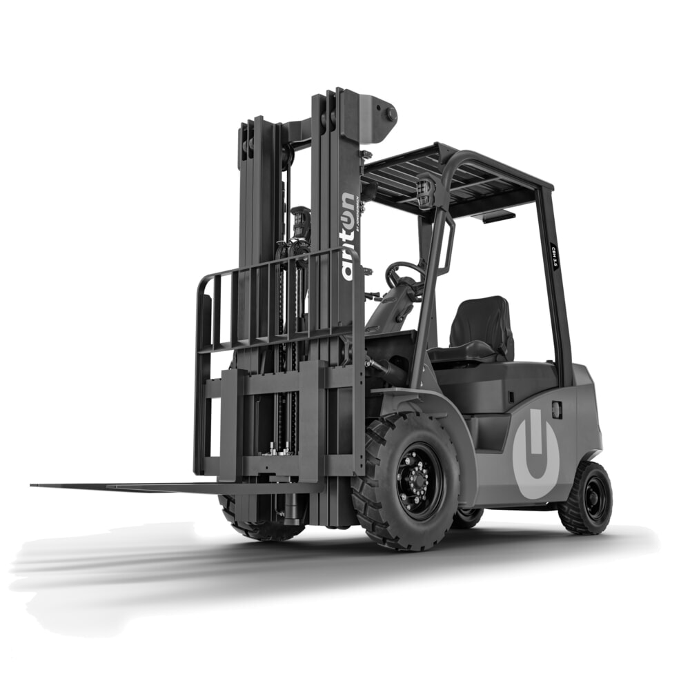 Termékkép: AntOn by Jungheinrich elektromos targonca CBH 3.5 kéttagú teleszkópos emelőoszloppal, 3 300 mm emelési magasság, 3 500 kg teherbírás, külső 80 V, 60 A, CEE, 5 pólusú töltőkészülékkel