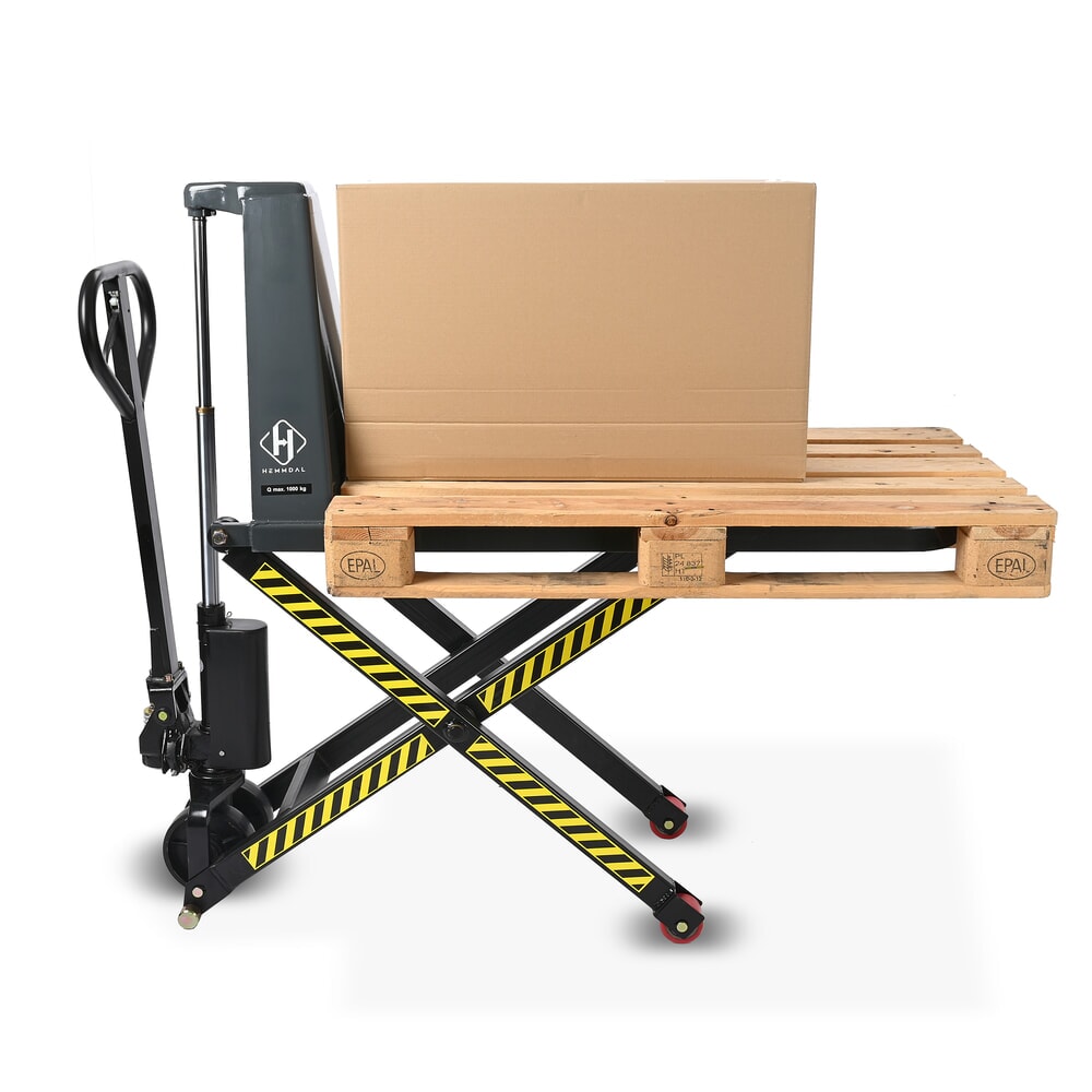 Termékkép száma 11: HEMMDAL PTM 1.0 Scissor ollós emelőkocsi, teherbírás 1000 kg, villahossz 1150 mm, poliuretán egyszeres görgővel