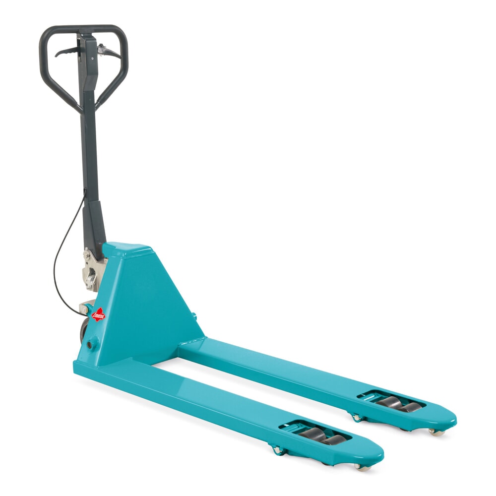 Termékkép száma 5: Ameise® PTM 2.5 kézi emelőkocsi kézifékkel, teherbírás 2500 kg, villahossz 1150 mm, tömörgumi/poliuretán kerekek, tandem görgők