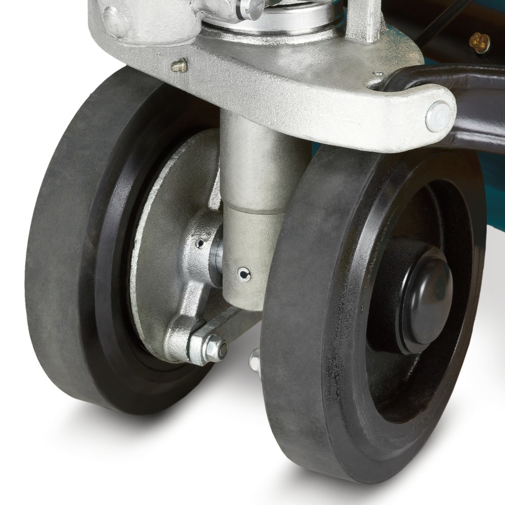 Termékkép száma 6: Ameise® PTM 2.5 kézi emelőkocsi kézifékkel, teherbírás 2500 kg, villahossz 1150 mm, tömörgumi/poliuretán kerekek, tandem görgők