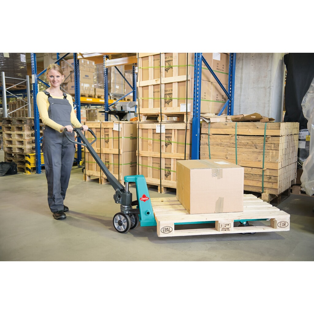 Termékkép száma 16: Ameise® PTM 2.5 kézi emelőkocsi gyorsemeléssel, 2500 kg teherbírás, 1150 mm villahossz, tömörgumi/poliuretán kerekek, tandem görgők