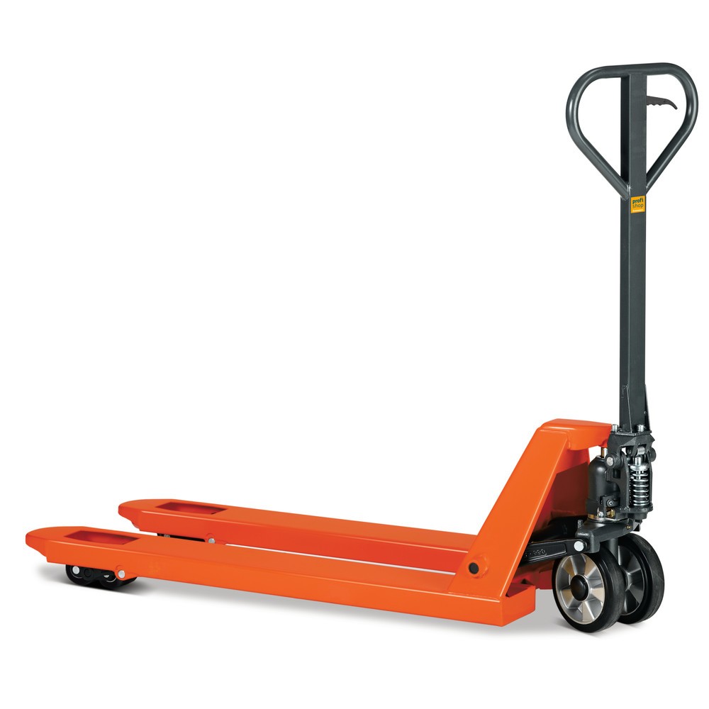 Termékkép száma 1: Kézi emelőkocsi BASIC, teherbírás 2.000 kg, villahossz 1.150 mm, tömörgumi/polyuretán, tandem görgőkkel