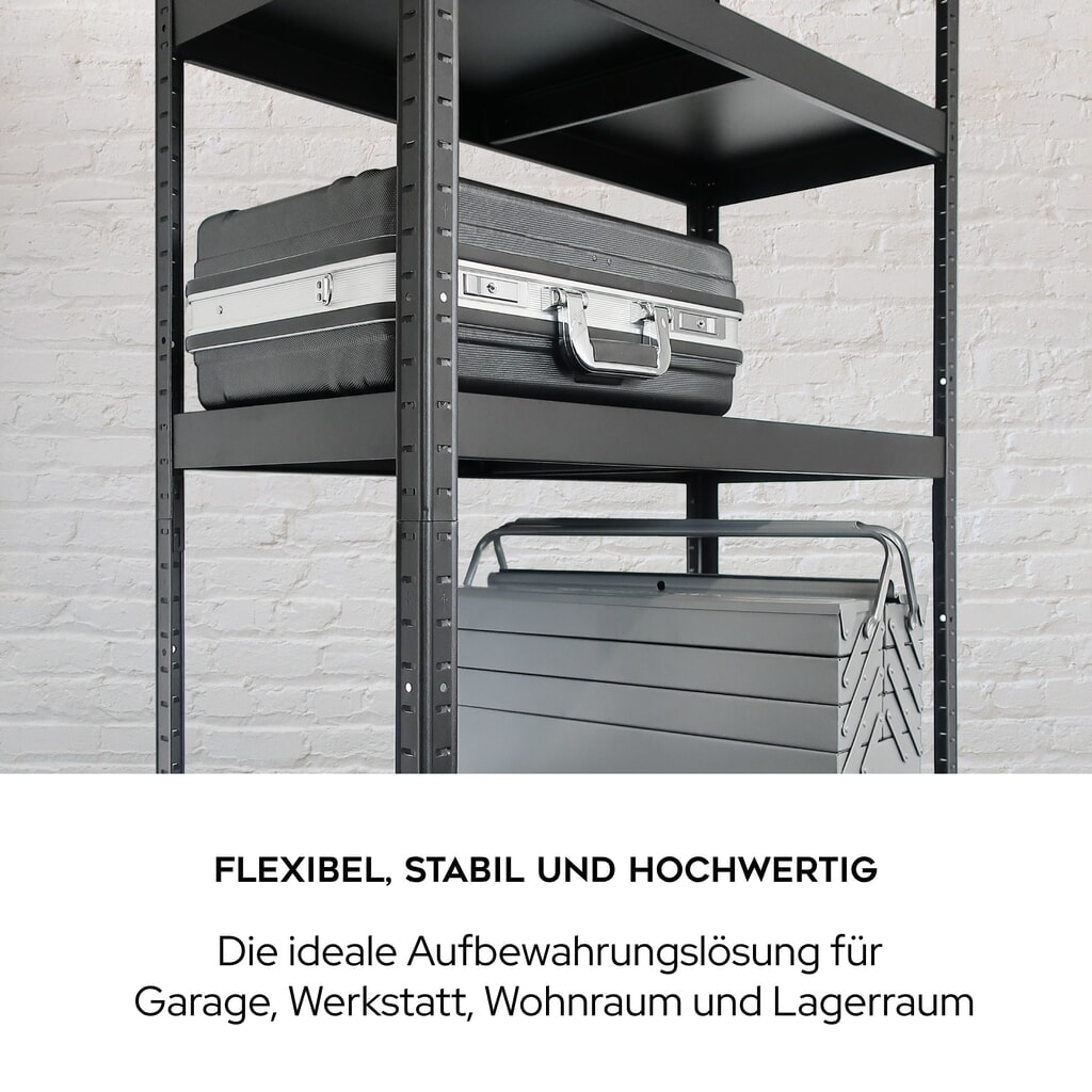 HEMMDAL fém dugaszolható állvány, rekeszterhelés 130 kg, Ma x Szé x Mé 1800 x 900 x 400 mm, fekete Termékkép száma 2: HEMMDAL fém dugaszolható állvány, rekeszterhelés 130 kg, Ma x Szé x Mé 1800 x 900 x 400 mm, fekete