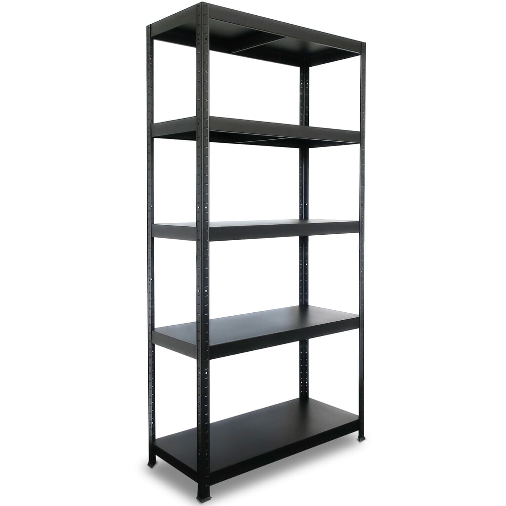 Termékkép: HEMMDAL fém dugaszolható állvány, rekeszterhelés 130 kg, Ma x Szé x Mé 1800 x 900 x 400 mm, fekete