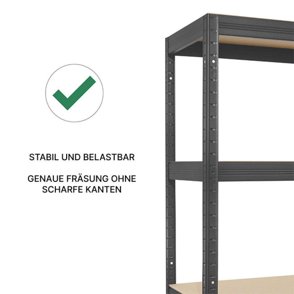 Termékkép száma 3: HEMMDAL nagy teherbírású állvány, XXL típus, grafitszürke – 177 x 200 x 60 cm – akár 2000 kg-ig