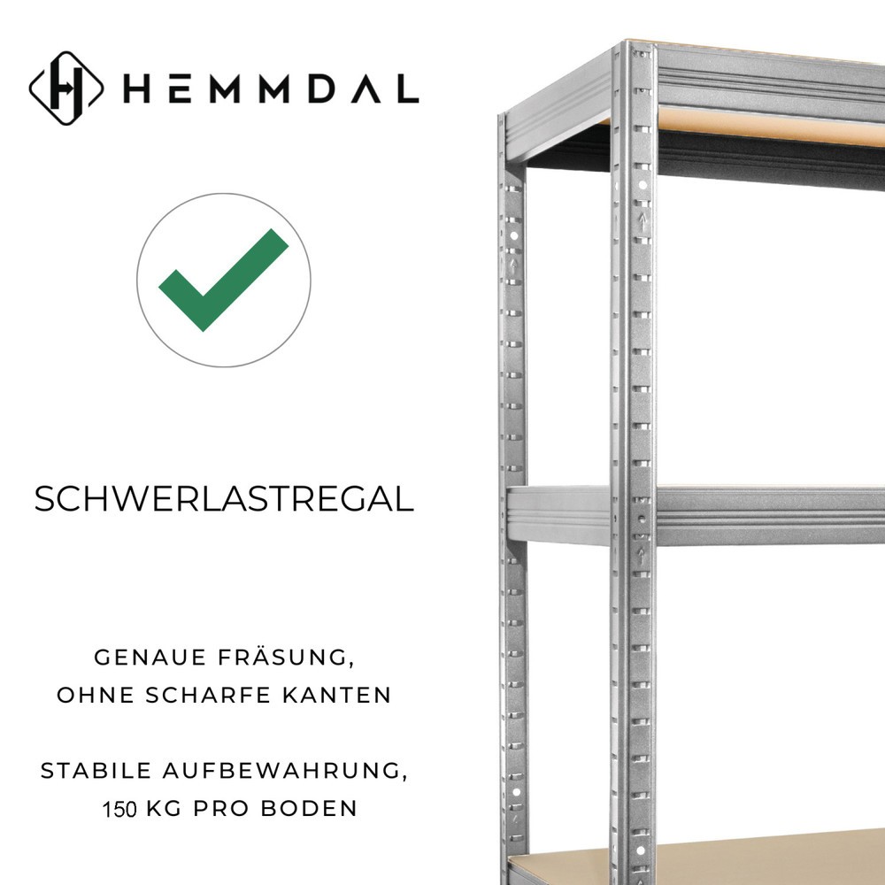 Termékkép száma 4: HEMMDAL nagy teherbírású állvány, S+ típus, grafitszürke – 180 x 90 x 60 cm – 750 kg-ig