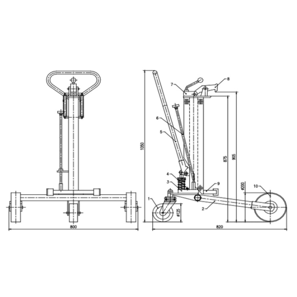 Hordóemelő kézi emeléssel, 200 mm emelési magasság , 250 kg teherbírás, RAL 3020 közlekedési piros Termékkép száma 3: Hordóemelő kézi emeléssel, 200 mm emelési magasság , 250 kg teherbírás, RAL 3020 közlekedési piros