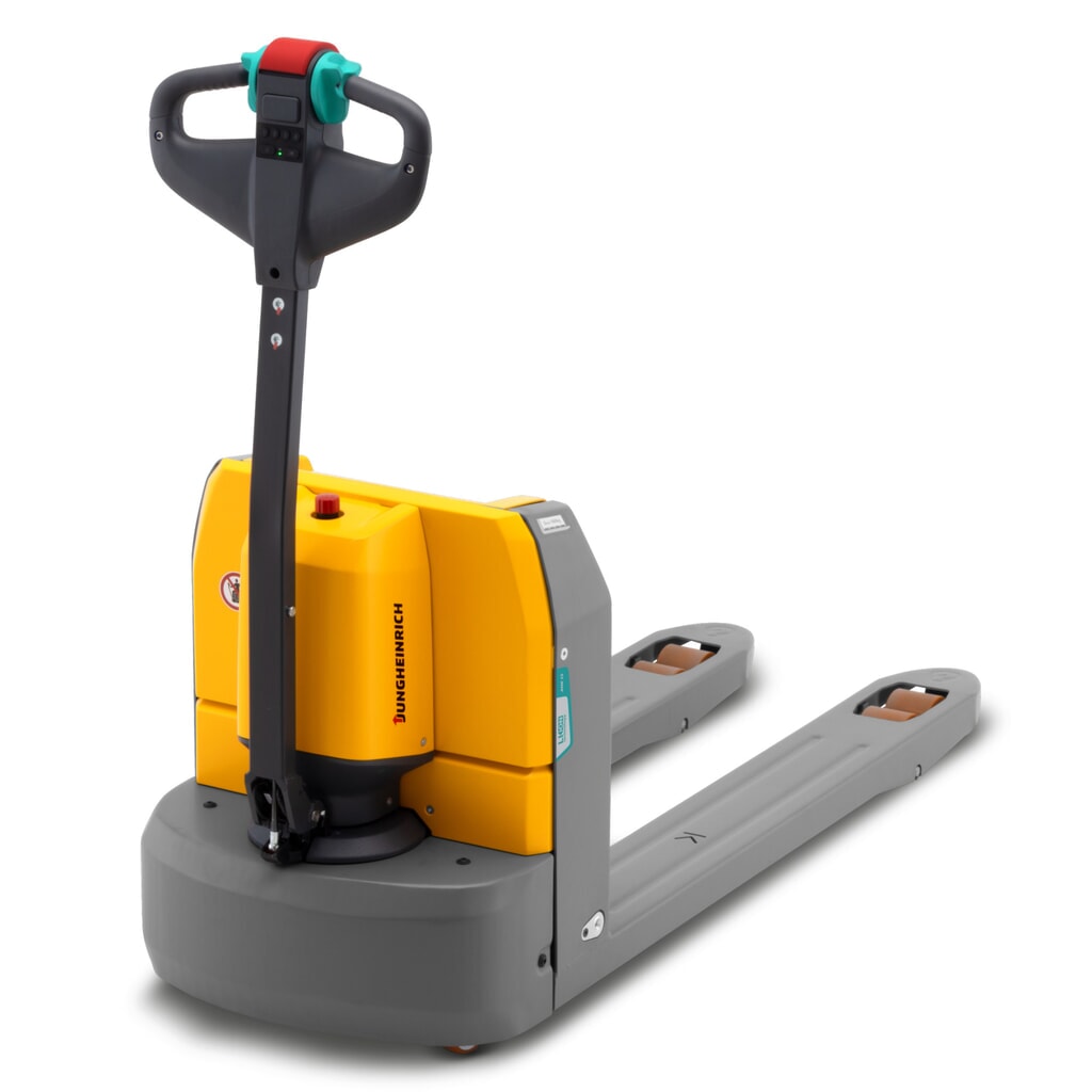 Jungheinrich AME 15 elektromos emelőkocsi, teherbírás 1 500 kg, villahossz 800 mm, tandem görgők Termékkép száma 1: Jungheinrich AME 15 elektromos emelőkocsi, teherbírás 1 500 kg, villahossz 800 mm, tandem görgők