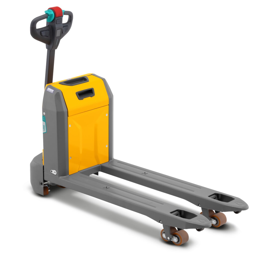 Jungheinrich AME 18 elektromos emelőkocsi, teherbírás 1 800 kg, villahossz 1 150 mm, különleges villaszélesség 670 mm, tandem görgők Termékkép száma 1: Jungheinrich AME 18 elektromos emelőkocsi, teherbírás 1 800 kg, villahossz 1 150 mm, különleges villaszélesség 670 mm, tandem görgők