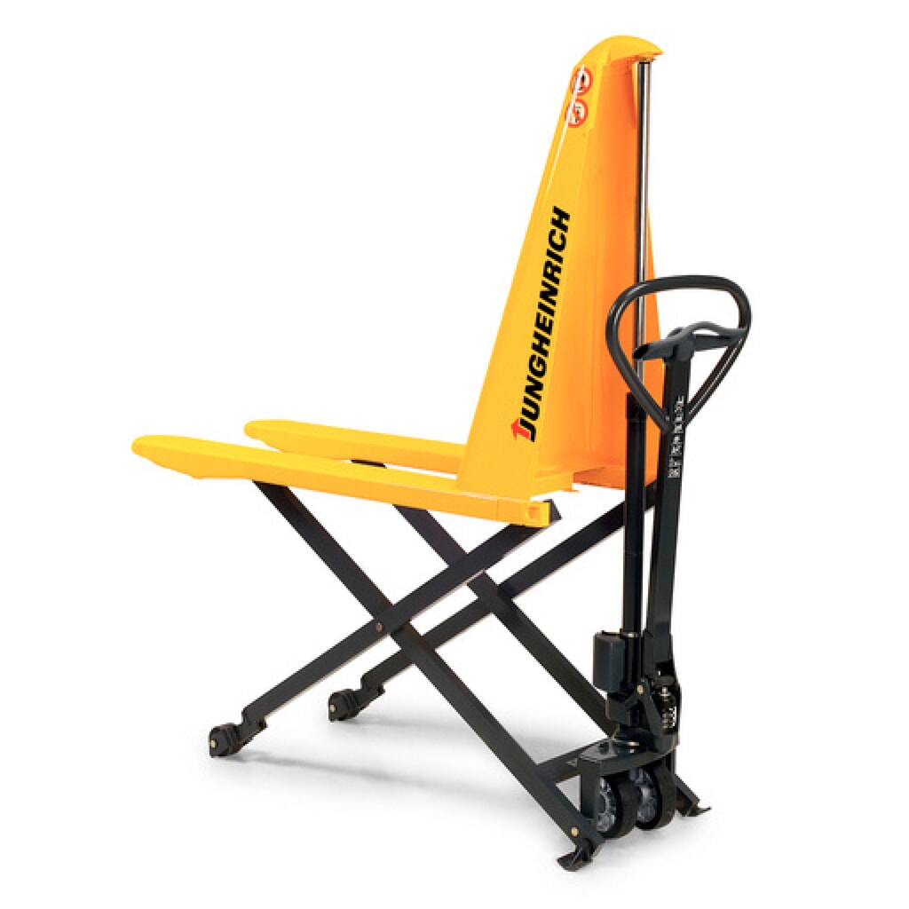 Termékkép száma 1: Jungheinrich AMX 10 ollós emelőkocsi, kézi hidraulikus, teherbírás 1000 kg, különleges villakocsi szélesség 680 mm, tömörgumi/nylon