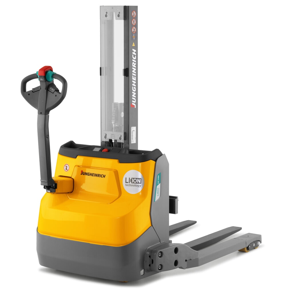 Termékkép száma 1: Jungheinrich EJC 110bi E elektromos gyalogkíséretű targonca, mono oszlop, emelési magasság 1230 mm, teherbírás 1200 kg, proporcionális hidraulika, kerékkartávolság 891 mm