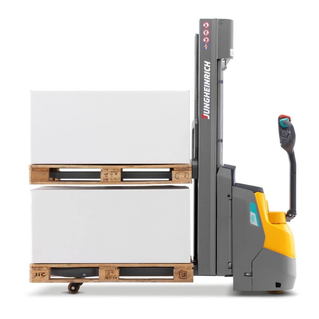 Jungheinrich EJC 112zi DZ elektromos gyalogkíséretű targonca, háromtagú teleszkópos emelőoszlop, emelési magasság 4180 mm, teherbírás 1200 kg, proporcionális hidraulika, két raklap egyidejű kezelése funkció Termékkép száma 5: Jungheinrich EJC 112zi DZ elektromos gyalogkíséretű targonca, háromtagú teleszkópos emelőoszlop, emelési magasság 4180 mm, teherbírás 1200 kg, proporcionális hidraulika, két raklap egyidejű kezelése funkció