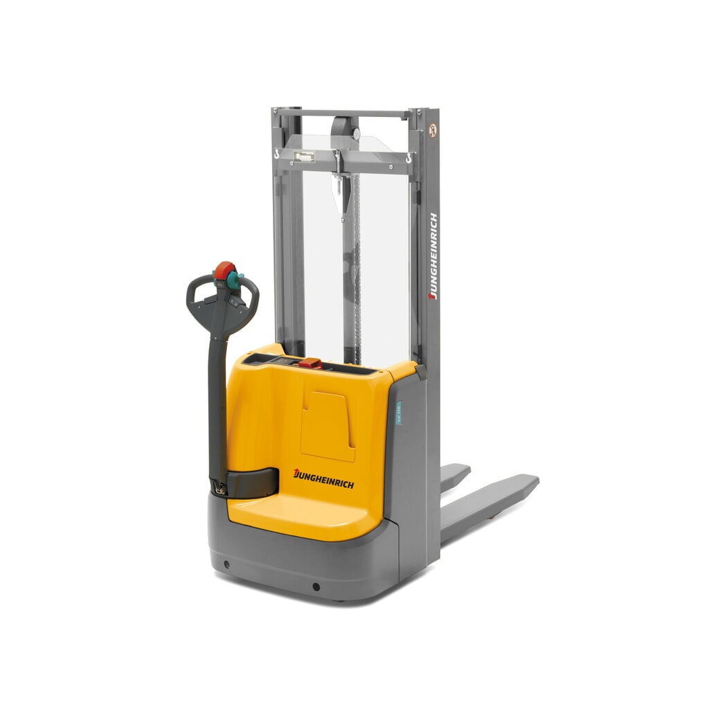 Jungheinrich EJC 110/ZT elektromos gyalogkíséretű targonca, kéttagú teleszkópos emelőoszlop, emelési magasság 3290 mm, teherbírás 1000 kg, proporcionális hidraulika, Aquamatik Termékkép: Jungheinrich EJC 110/ZT elektromos gyalogkíséretű targonca, kéttagú teleszkópos emelőoszlop, emelési magasság 3290 mm, teherbírás 1000 kg, proporcionális hidraulika, Aquamatik