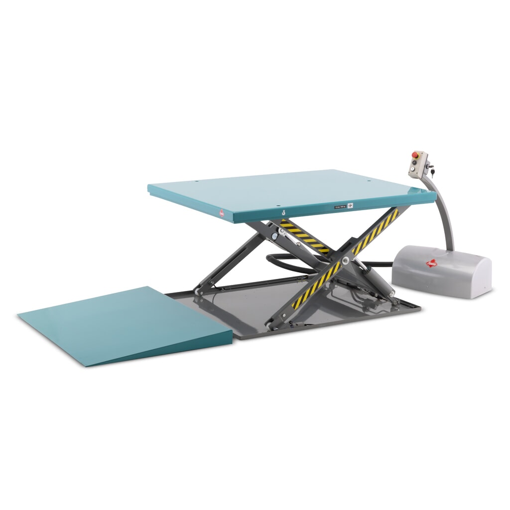 Ameise® lapos ollós emelőasztal, teherbírás 1.000 kg, plató méret 1.450 x 1.140 mm Termékkép: Ameise® lapos ollós emelőasztal, teherbírás 1.000 kg, plató méret 1.450 x 1.140 mm